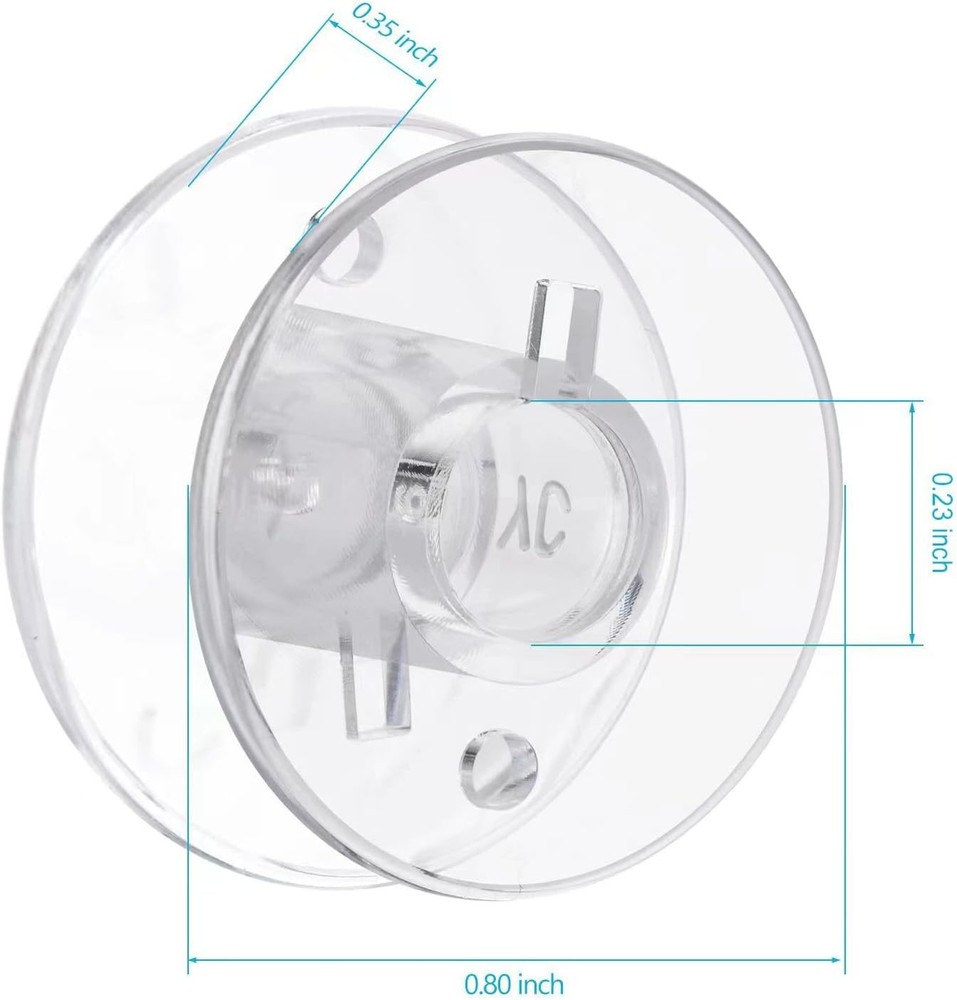 50pcs Sewing Machine Bobbins Class 15 Clear Plastic Bobbins Universal