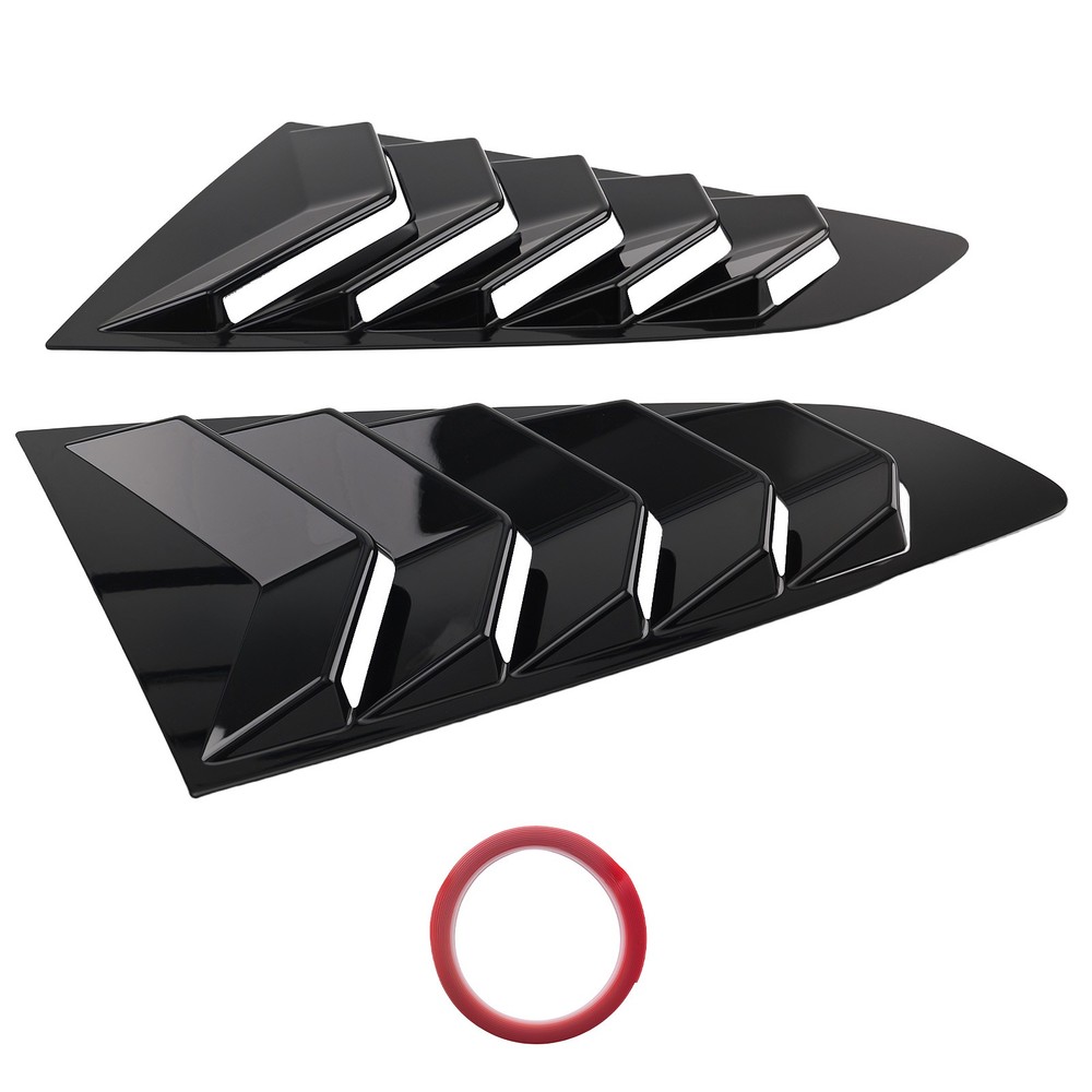 ABS Gloss Black Side Window Louvers for Ford Mustang 2015-2022 Coupe 2-DR