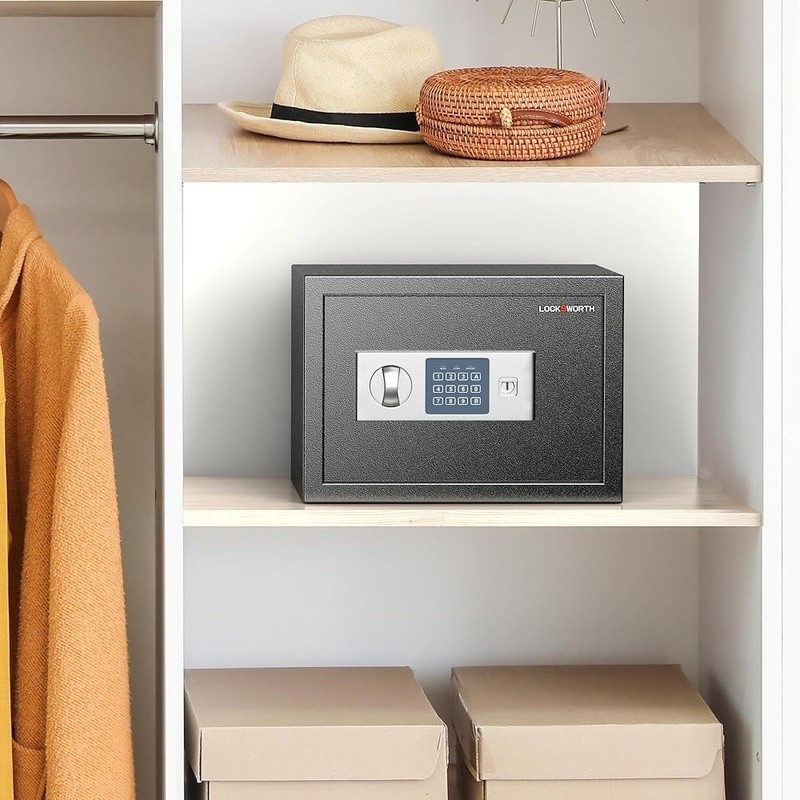 Compact Safe Box Electronic Lock Removable Shelf Anti-Theft Security System New