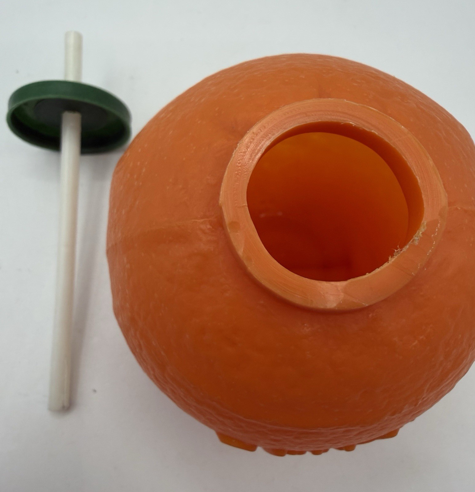 Vintage 1970’s Florida Orange Juice Souvenir Plastic Cup Container w/Lid & Straw