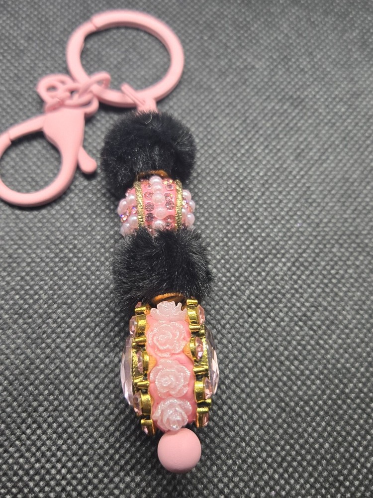 Handcrafted Pink Elegant Bead Key Chain
