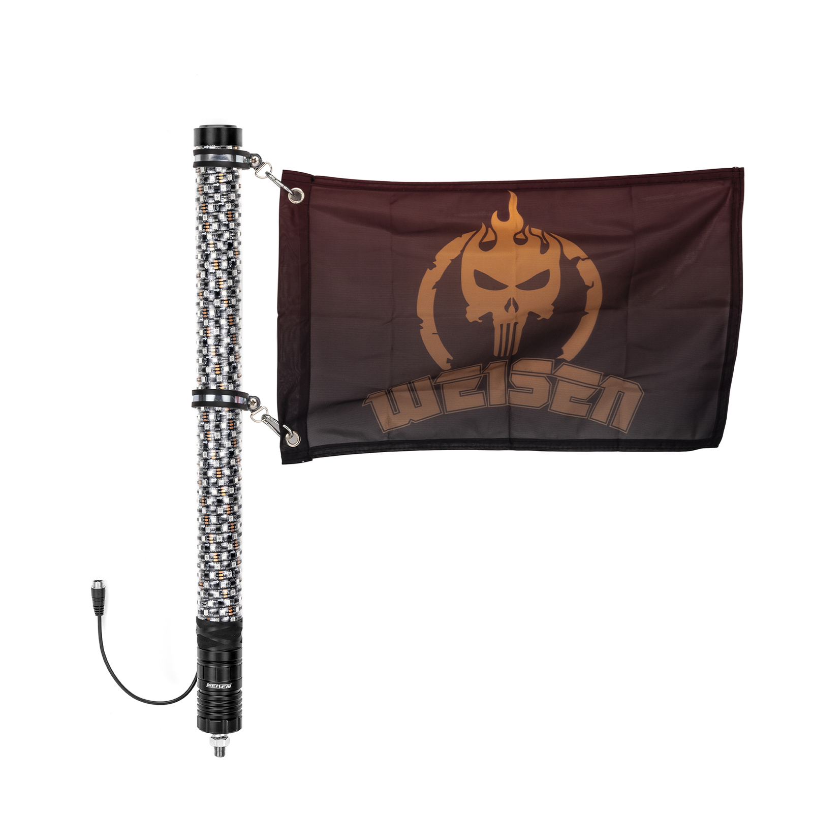 Pair 2FT Spiral LED Fat Whip Light Antenna RGB Chasing For Can-am X3 RZR UTV ATV