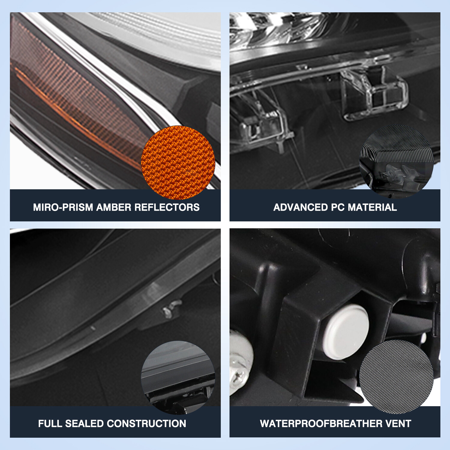 Fit 2017 2018 2019 Toyota Corolla SE XLE XSE Sedan 4Dr Headlights Pair W/Bulbs