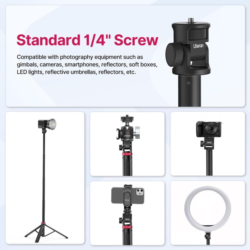 MT-79 Extendable Photography Light Stand 81" Portable Adjustable Light Tripod...