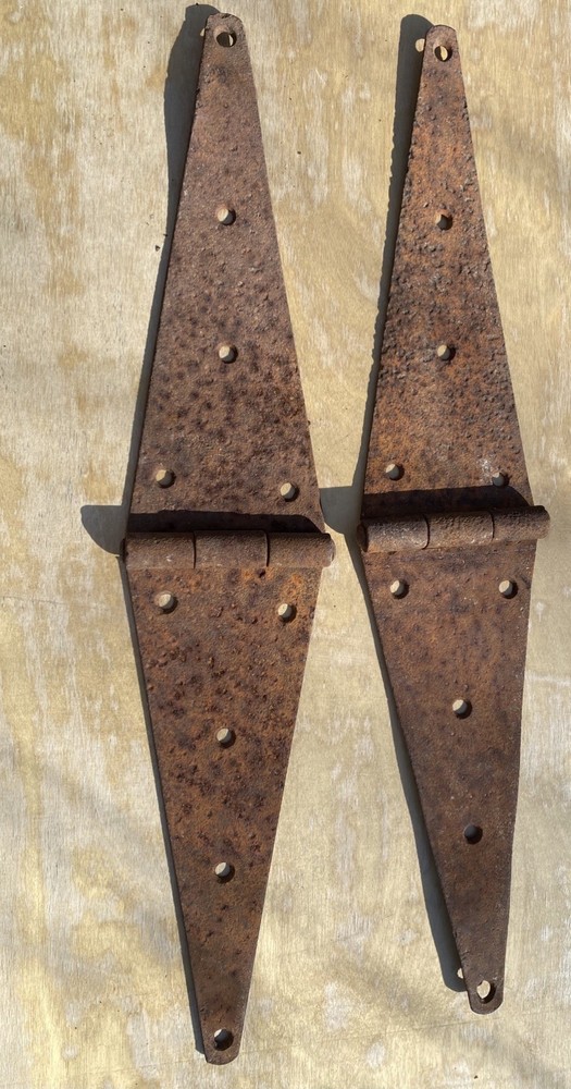 Antique Barn Door Hinges Pr Salvage Primitive Rustic Hardware
