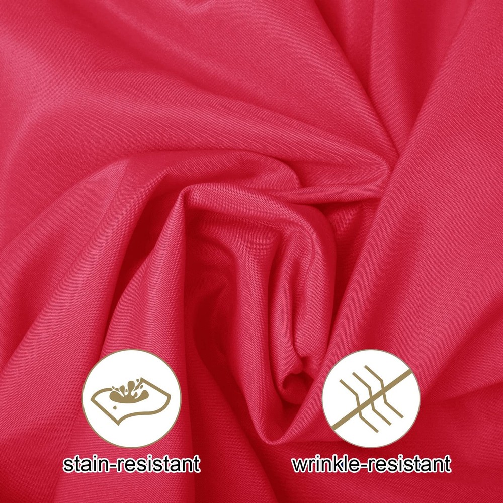 2 Pack 120 Inch Red Round Tablecloth Washable Polyester Fabric Wedding