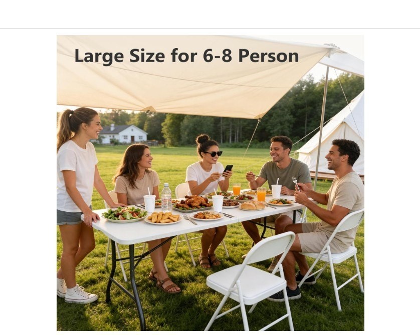 Folding Table 2 Pack, 6 FT Foldable Plastic Table with Carrying Handle, Heavy,,