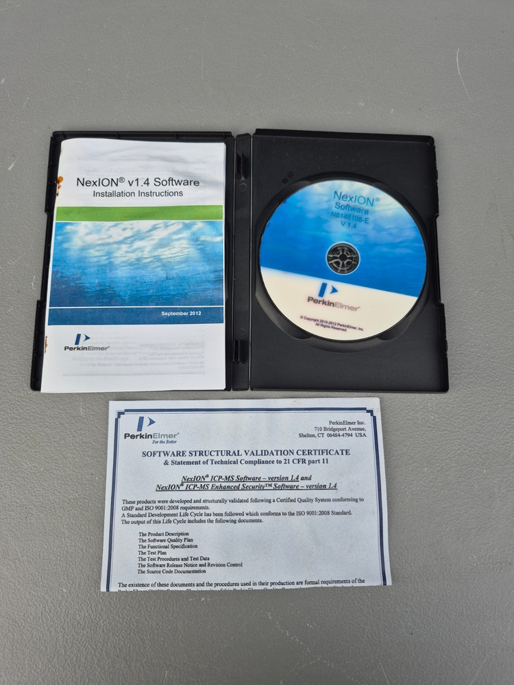 Perkin Elmer N8140303-E NexION v1.4 Software Kit with Validation Certificate