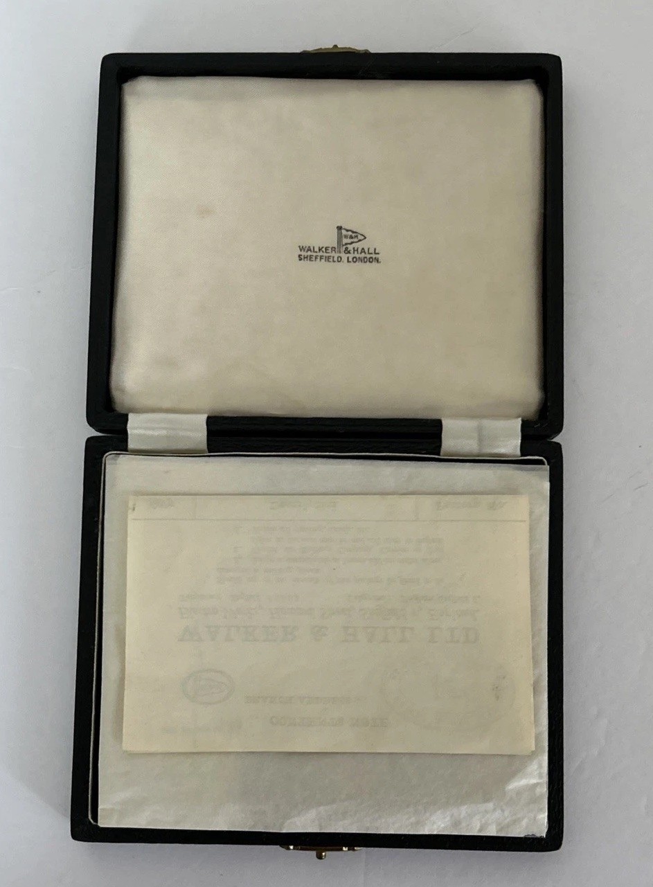 Vintage Walker & Hall Set Of 6 Silver Gilt And Enamel Coffee Spoons - England