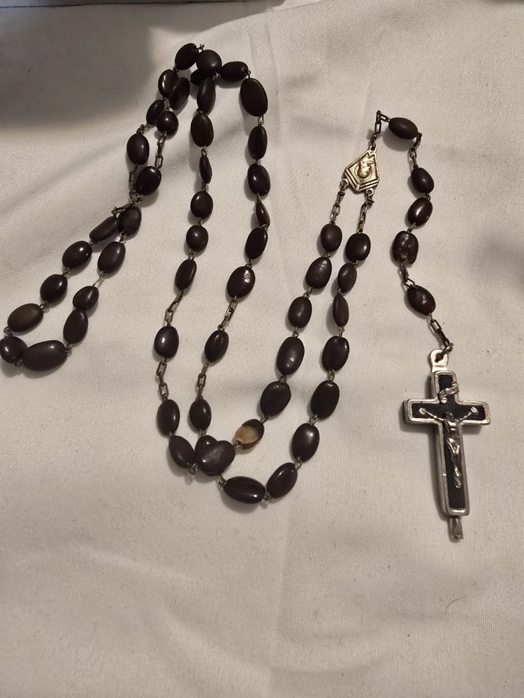 Antique Real Seed Rosary Catcombe Roma Secret Compartment See Pictures *read