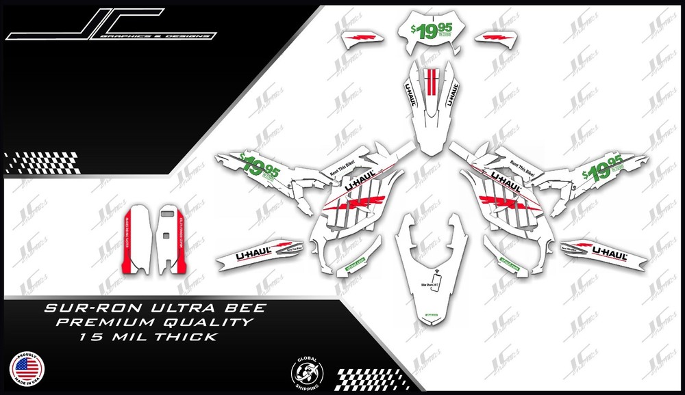 SUR-RON ULTRA BEE GRAPHICS KIT DECALS THICK AND HIGH GLOSS