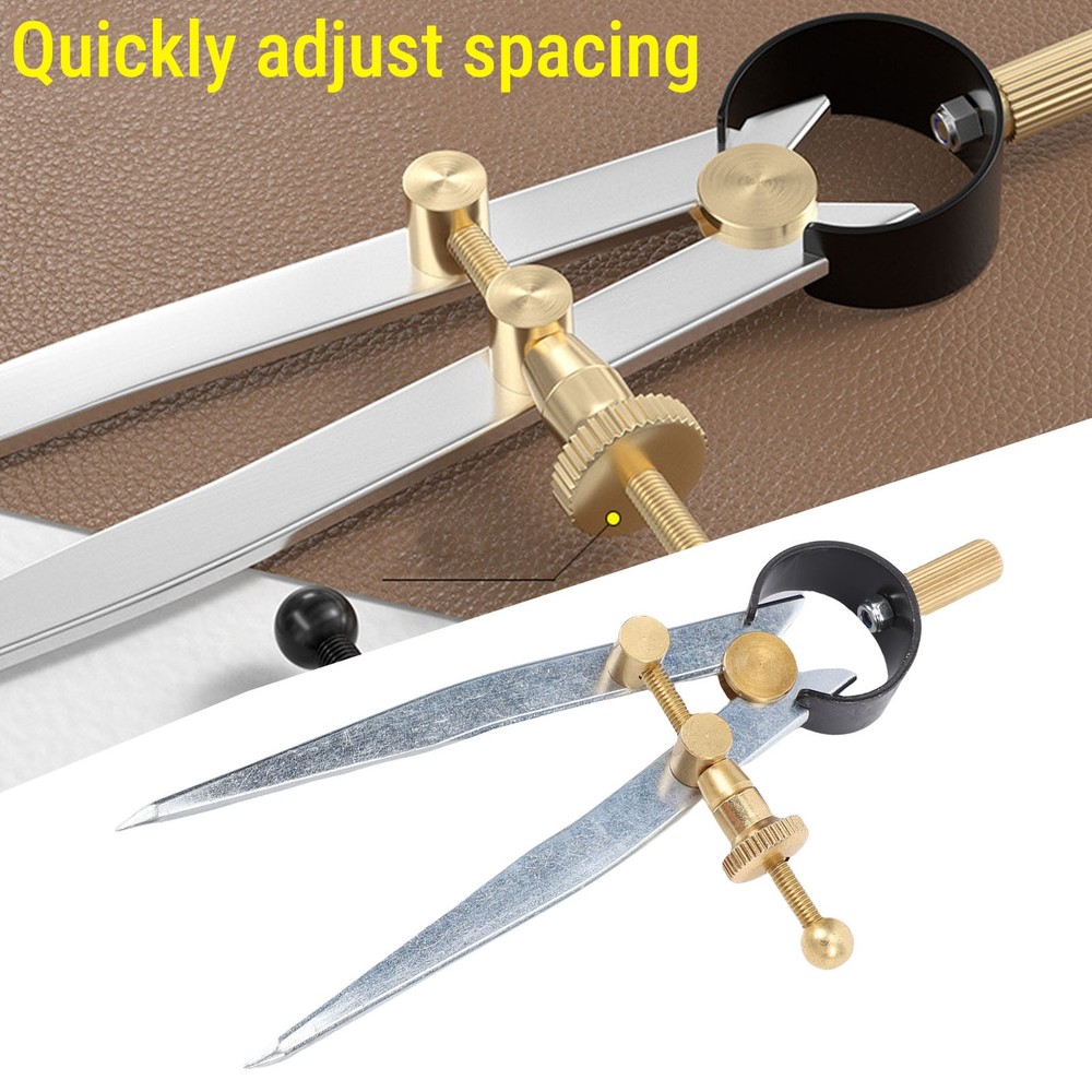 Spring Wing Divider Caliper Lockable 4in Leather Compass Creaser Compass Tool