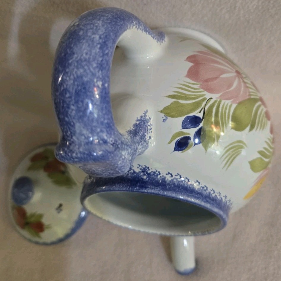 Vintage Henriot Quimper HB French Faience Fleuri Royal Teapot Cottagecore MINT