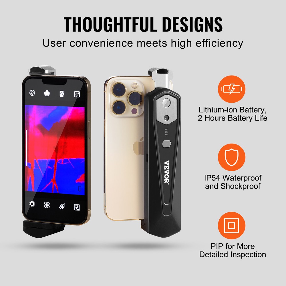 VEVOR Thermal Imaging Camera for Android & IOS 256 x 192 IR Resolution with WiFi