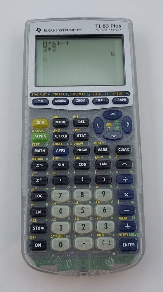 Texas Instruments TI-83 Plus Silver Edition Graphing Calculator W/ Cover TESTED