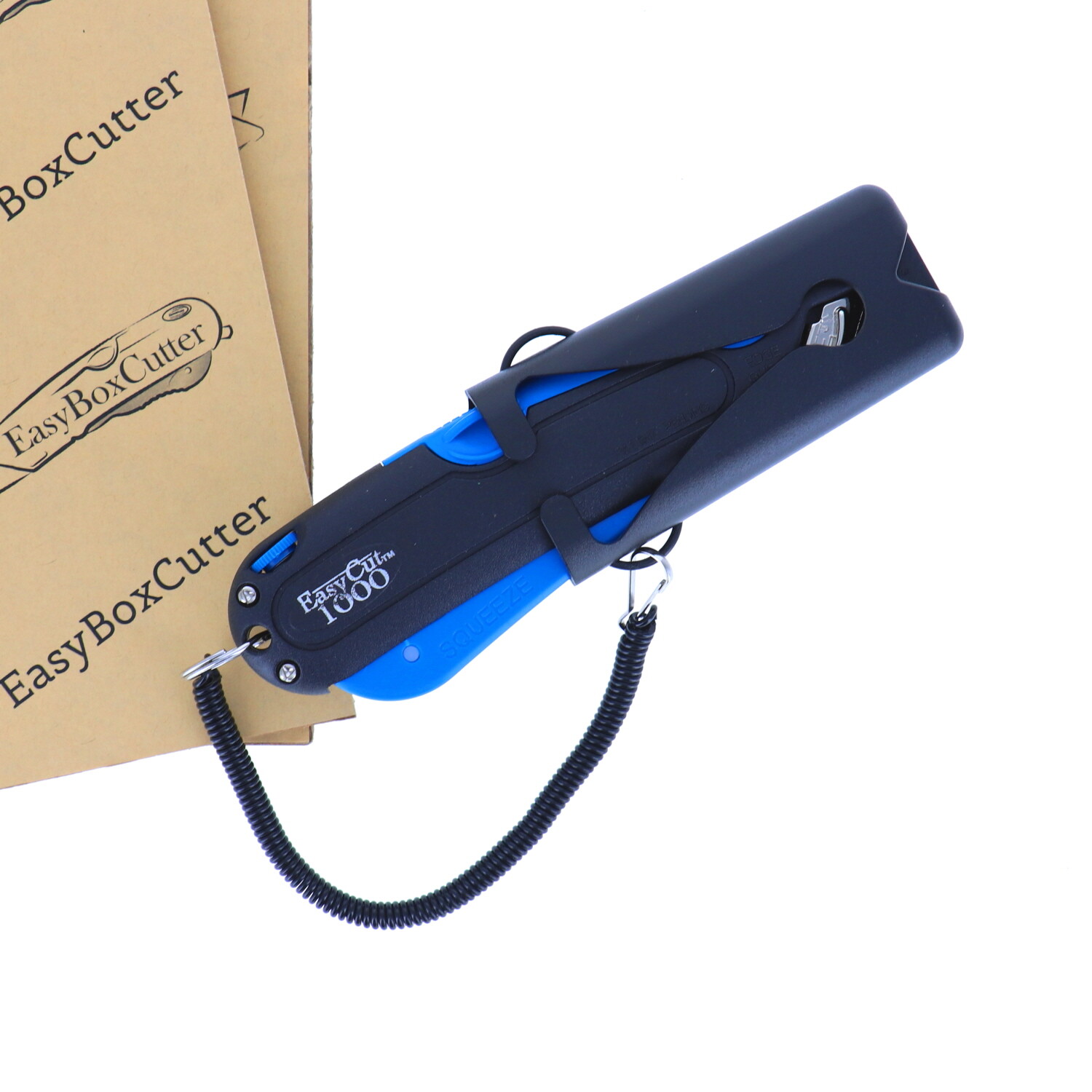 Easy Cut 1000 Blue Safety Box Cutter with Stainless Steel Blades