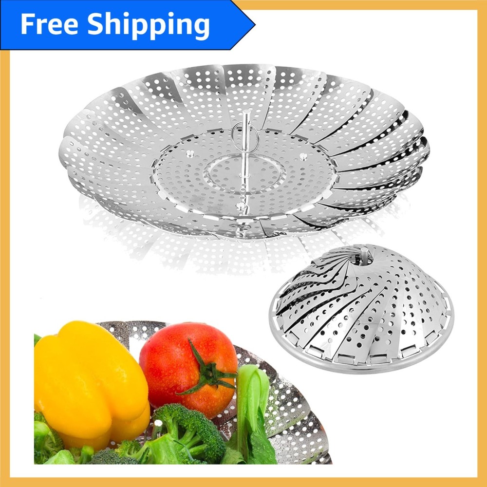 Multi-Function Stainless Steel Vegetable Steamer - Dishwasher Safe & Compact