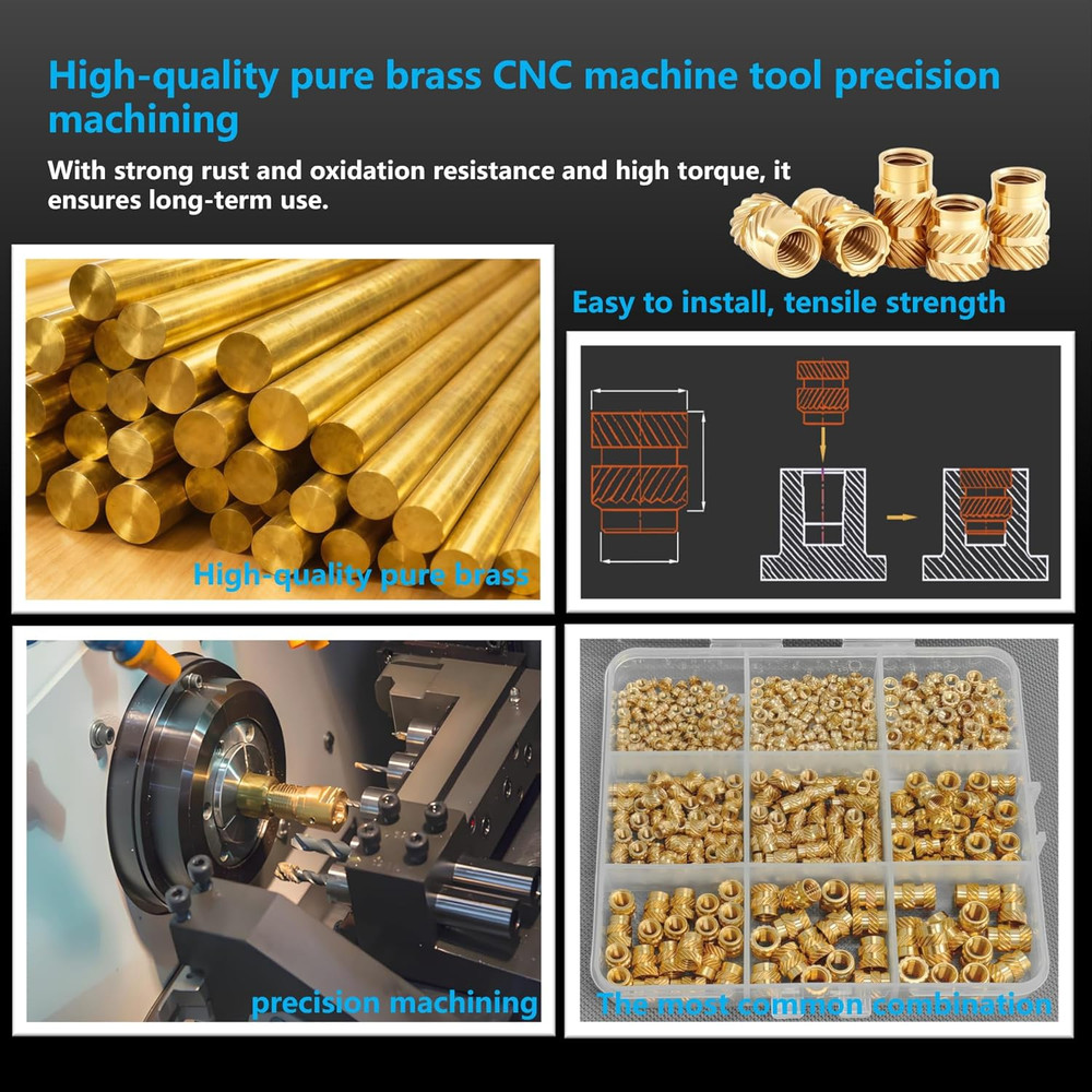 467Pcs M2-M6 Brass Threaded Inserts Kit w/ Heat Tool for 3D Print