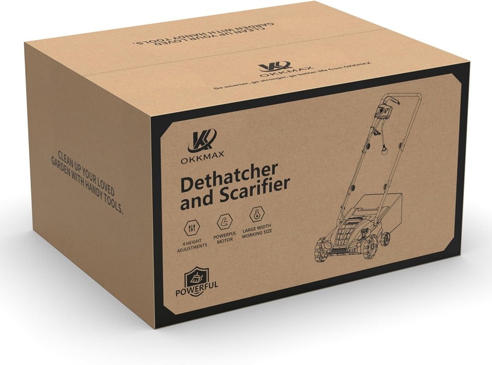 Powerful Foldable Electric Dethatcher with Collection Bag and Depth Adjustment
