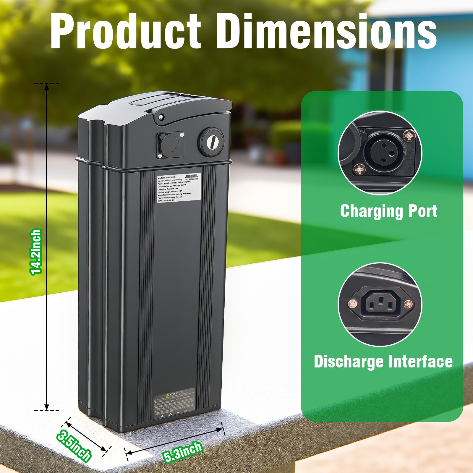 48V 10.4Ah Foldable Electric Ebike lithium Battery Replacement ,For 560W Motor!