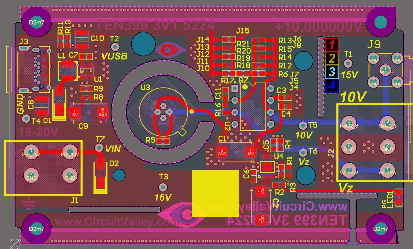 ADR1399 10V Precision voltage Reference Calibrated DMM7510 PCB with Enclosure