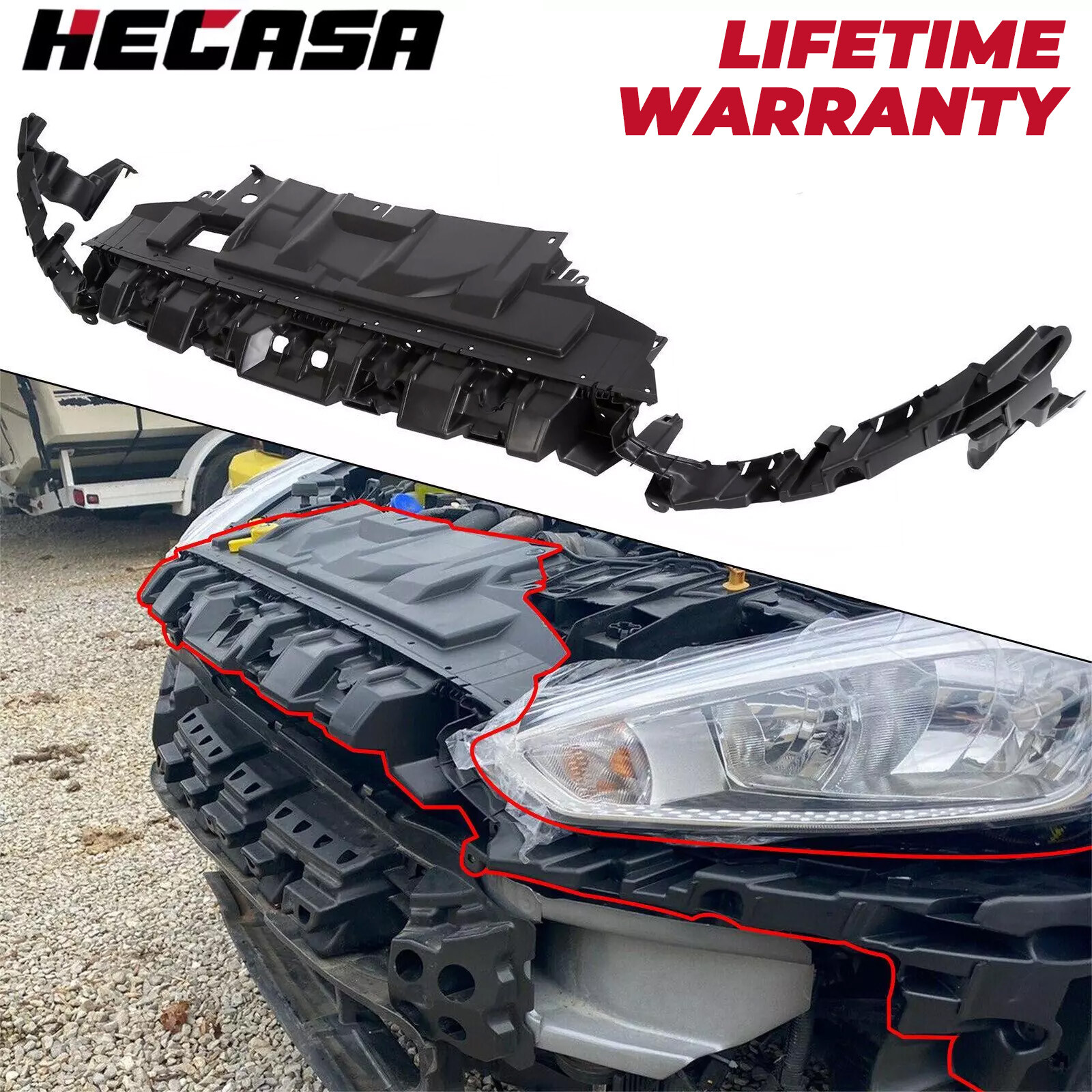 For 15-18 FORD FOCUS Front Bumper Cover Support Mounting Kit Bracket F1EZ17C897C