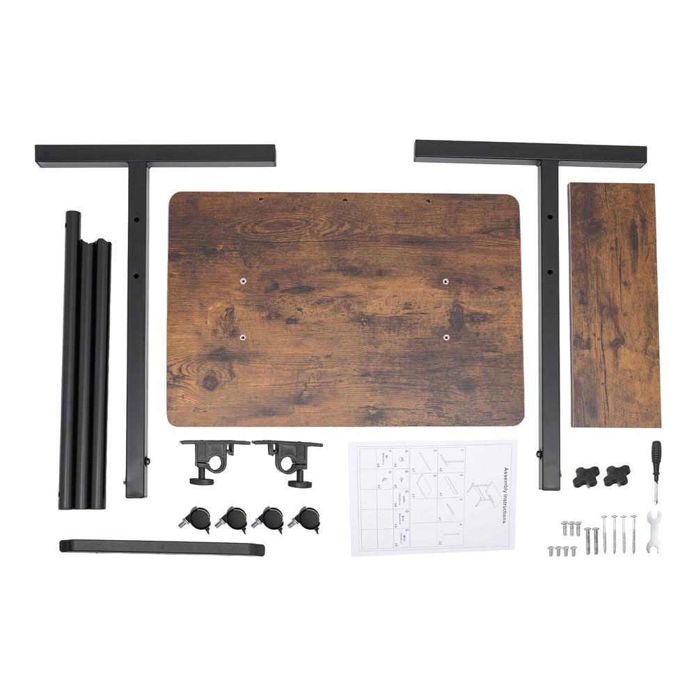 Floor Mount Portable Laptop Desk Rolling Computer Stand with Adjustable Height