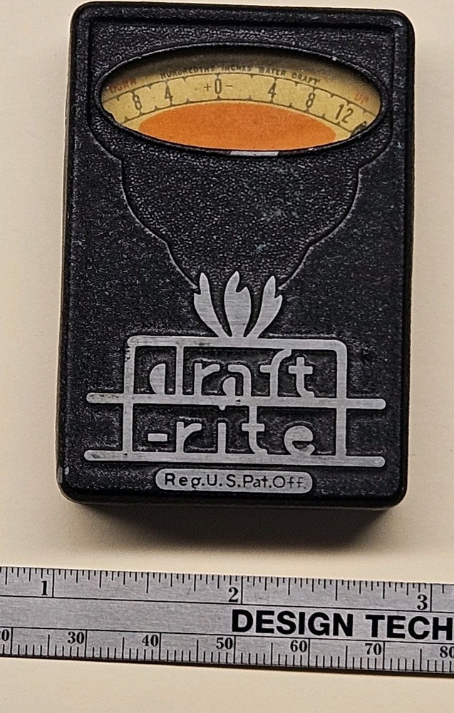 Vintage Draft - Rite Gage Bacharach DRAFTRITE Indicator