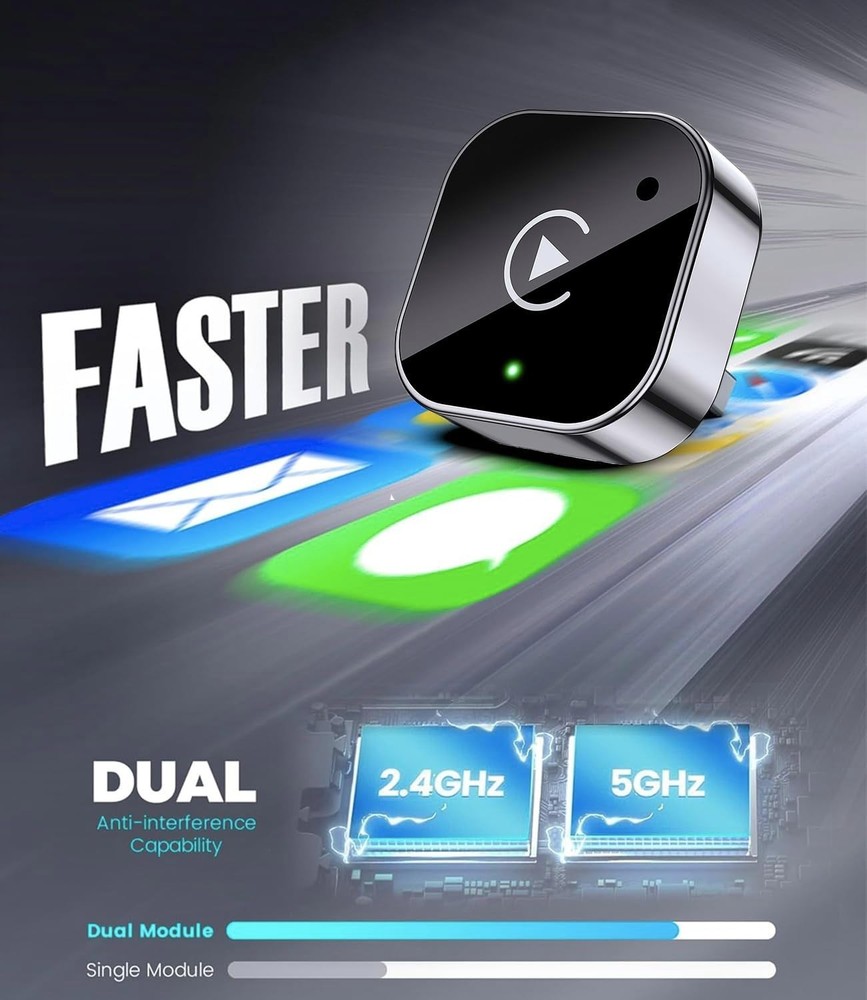 FLEAVER Wireless CarPlay Adapter& Android Auto Adapter for iPhone and Andriod