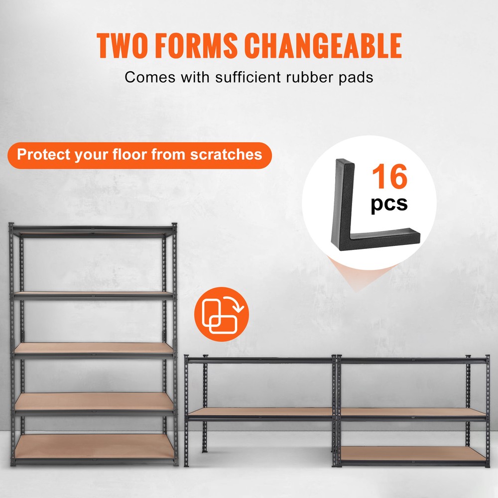 VEVOR Storage Shelving Unit Garage Storage Rack 5-Tier Adjustable 2000 lbs Load