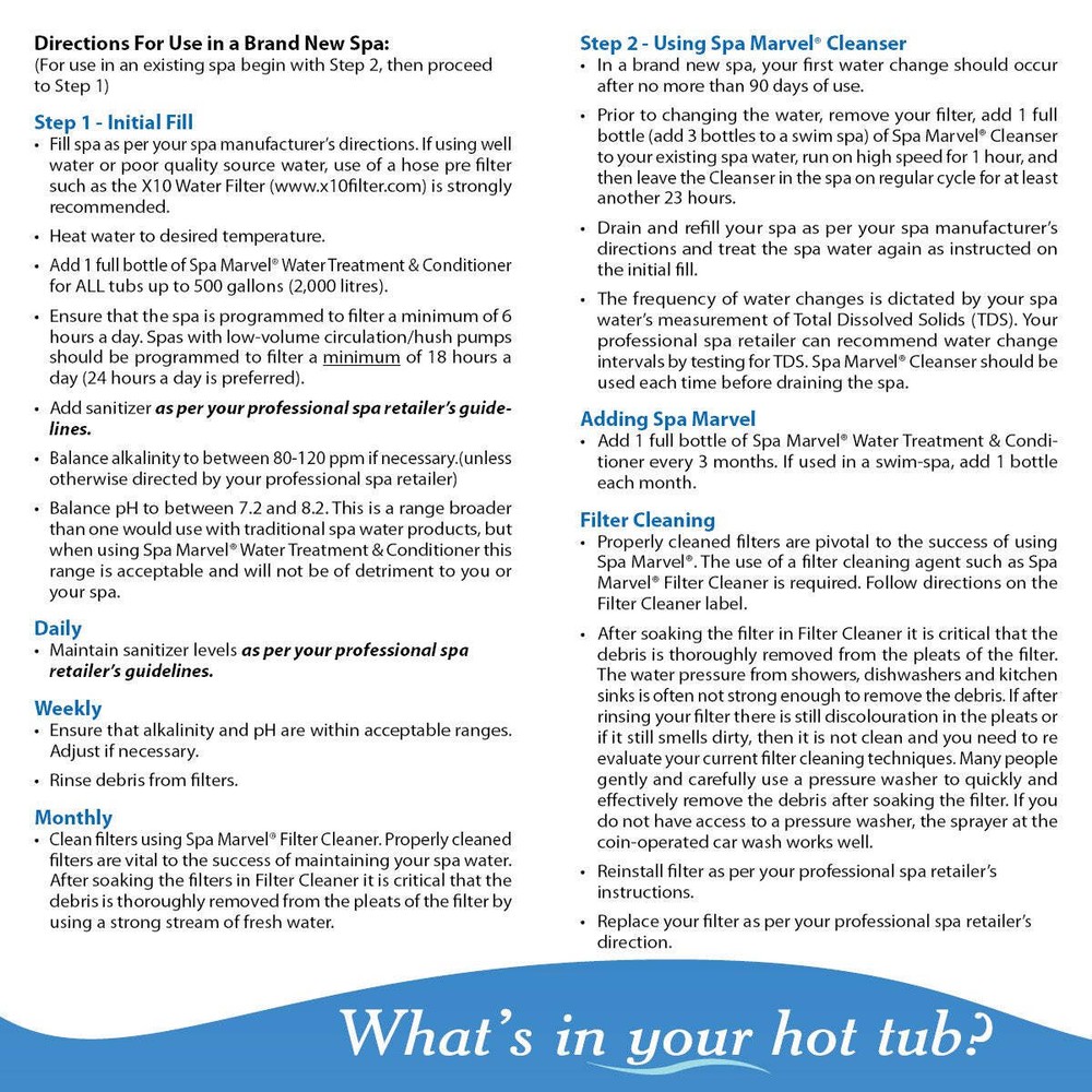 Spa Marvel Filter Cleaner (8 oz)