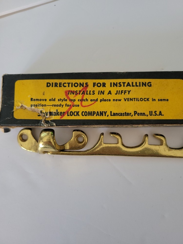 Vintage Slaymaker Ventilock No 37 Window Latch Lock Solid Brass