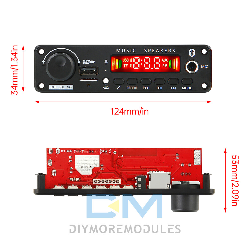 50W Amplifier Bluetooth MP3 Player Decoder Board DC6-18V FM Radio TF Car kit