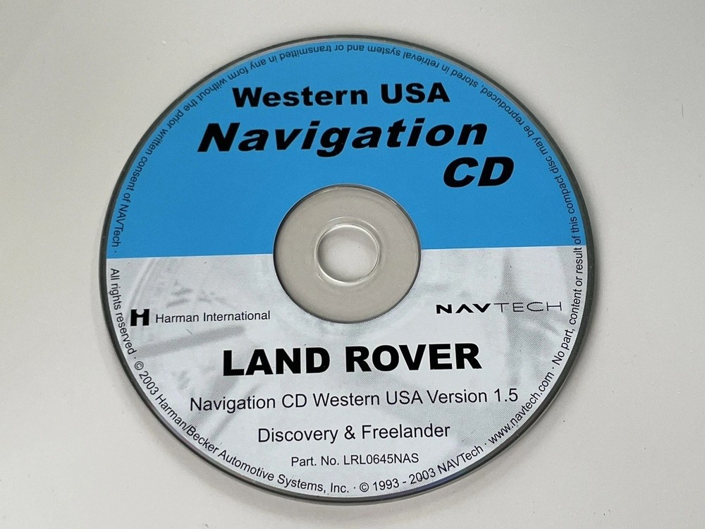 2002 2003 2004 2005 Land Rover Freelander Discovery II Navigation CD WESTERN MAP