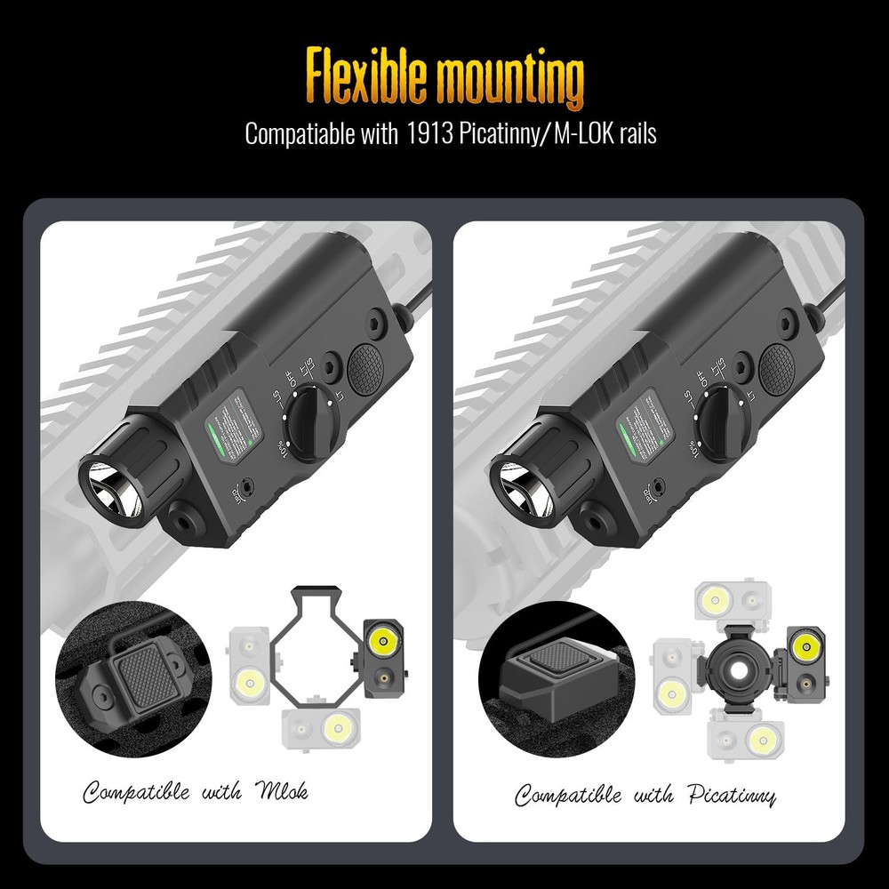 DEFENTAC 2000 Lumens Green Laser Light Combo