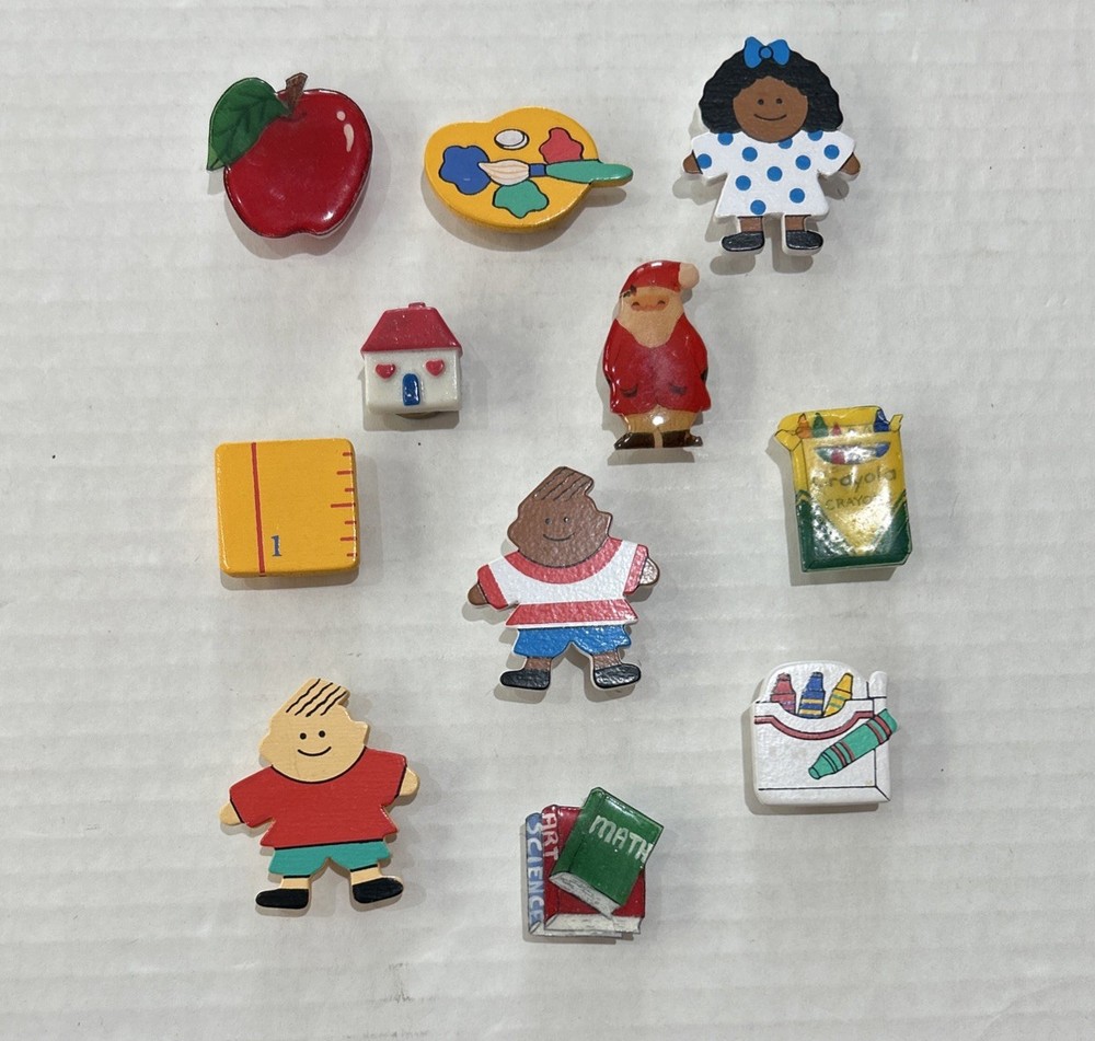 11 Button Covers Bright Colored Education & Teacher Theme Designs
