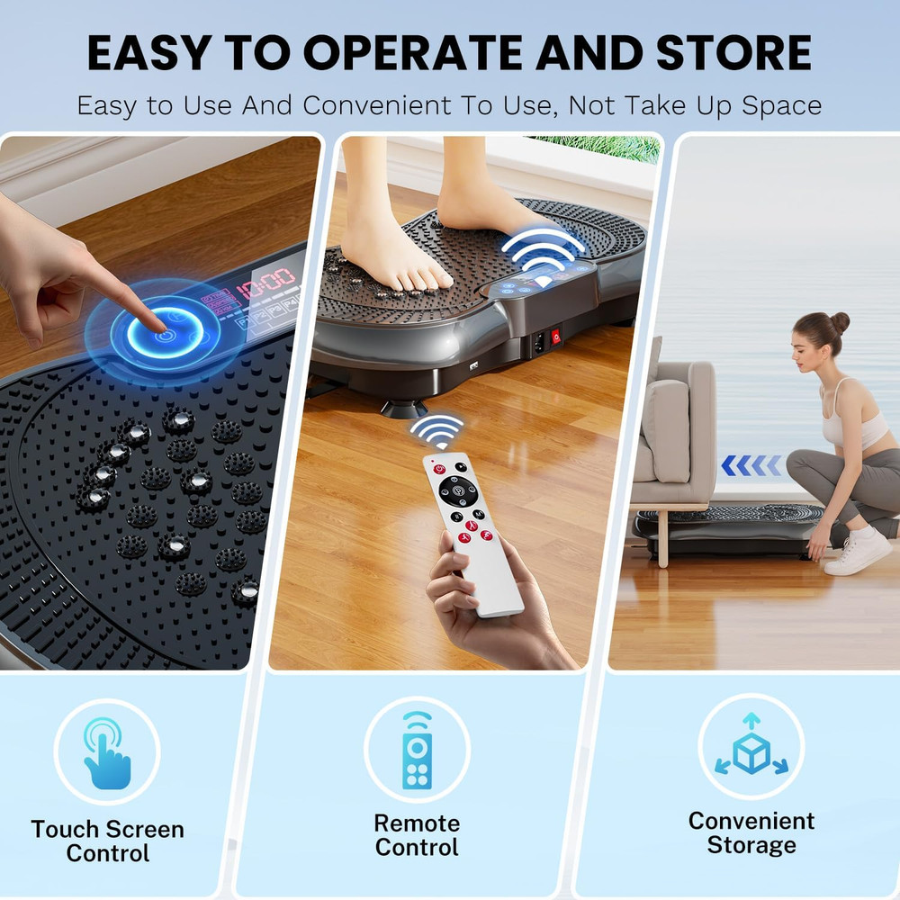 Vibration Plate Exercise Machine, Lymphatic Drainage Machine for Weight Loss, 10