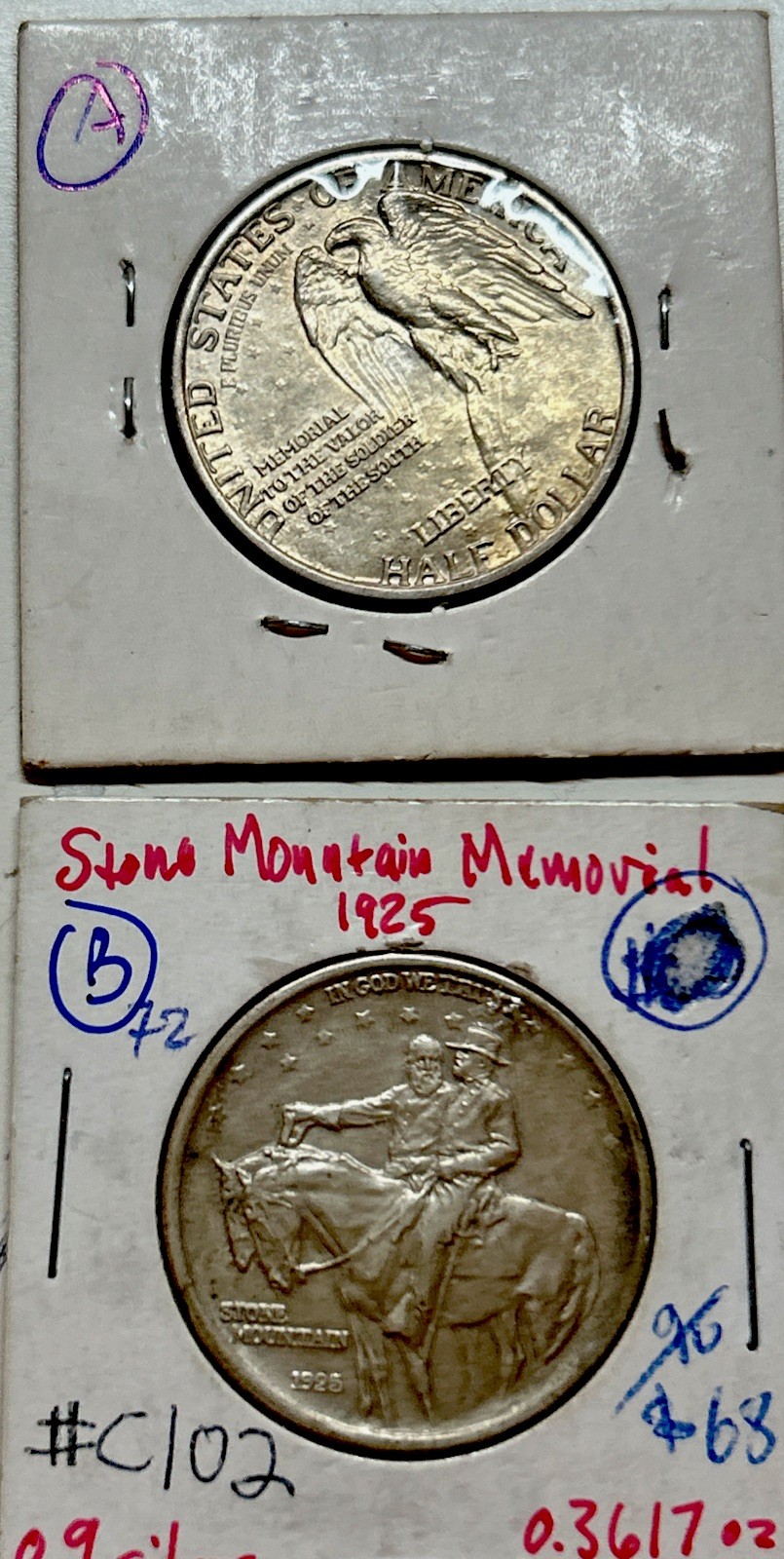 1925 Natural Commem memorial Southern soldier; Silver Half $ Borderline Uncirc