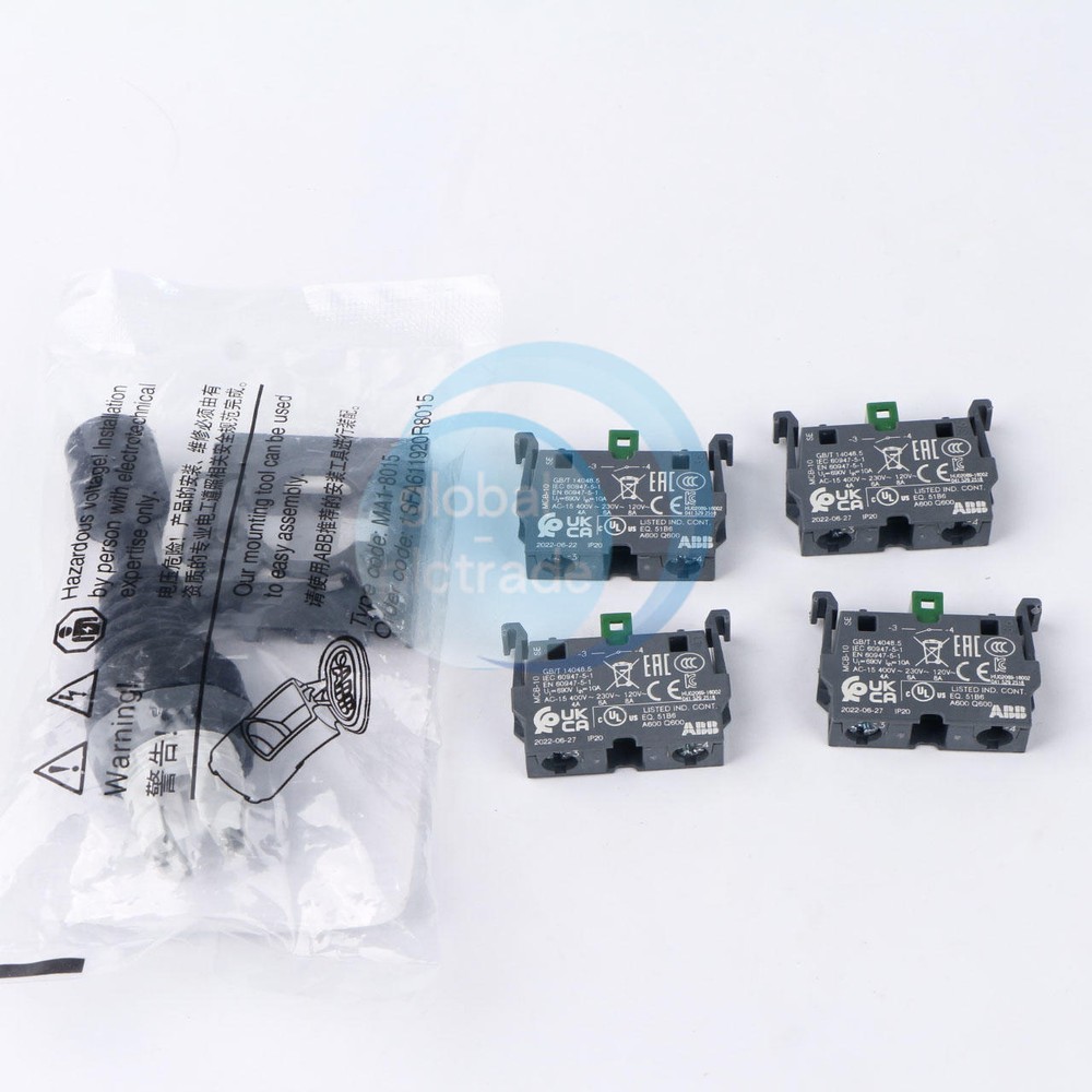 1x ABB Control Joystick Switch MJS6-40B with 4 MCB-10 Contacts Reset Type