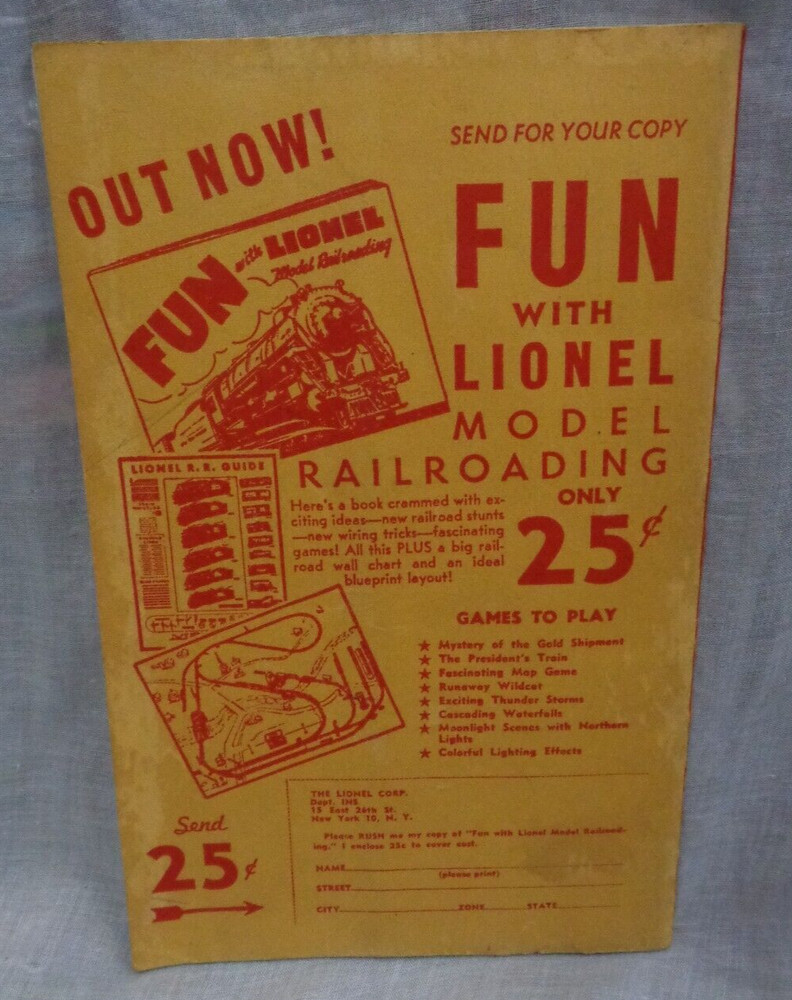 1947 INSTRUCTIONS for assembling and operating LIONEL TRAINS ~ 40 pages