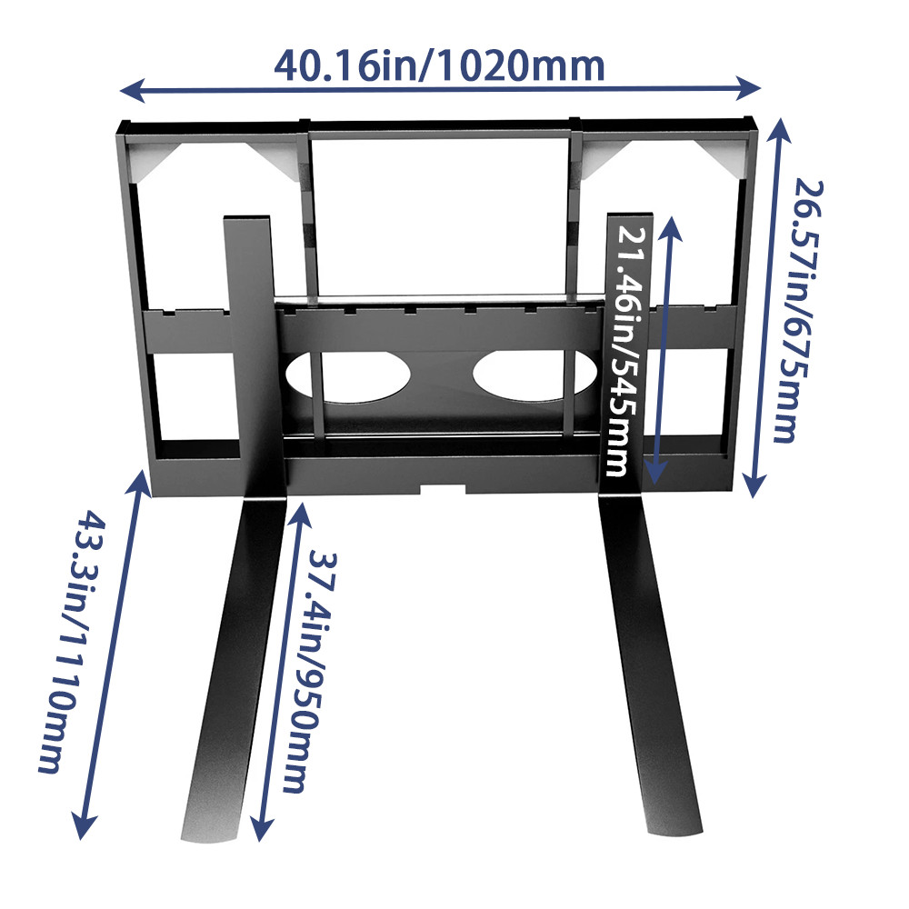 40in Pallet Fork for Mini Skid Steer Loader Attachment Pallet Forklift Fork New