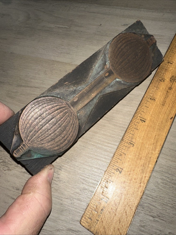 Printing Block “ Unknown Image, Early Lightbulb? “ Beautiful Details!!￼