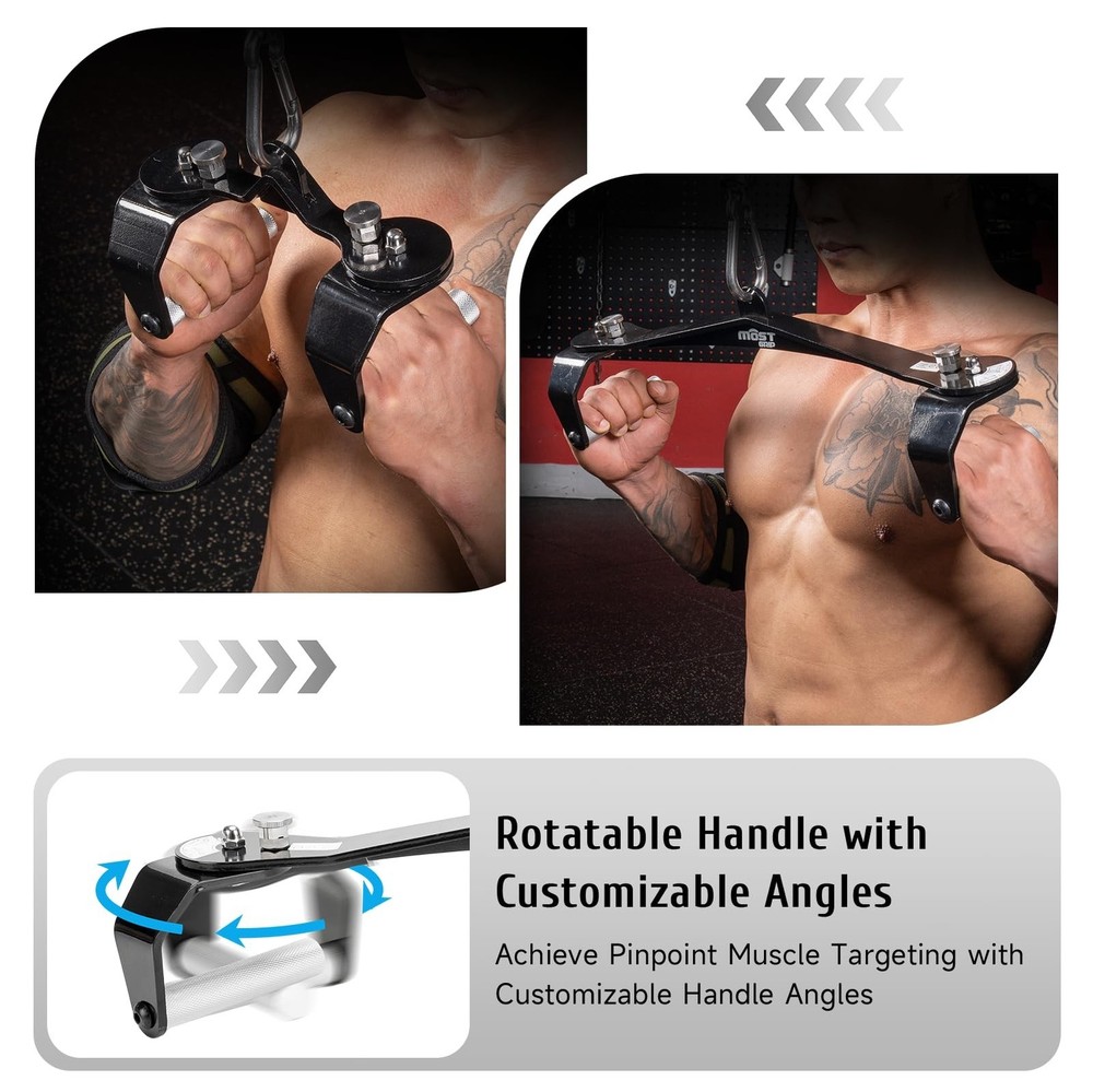 Lat Pull Down Bar Set with 360° Rotatable Handles, Lat Pulldown Attachments