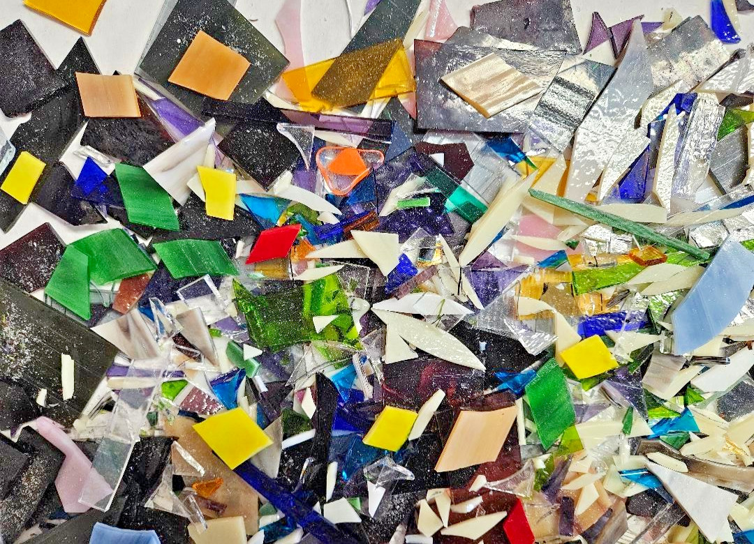 12 Pounds of Assorted Mosaic-Stained Glass Scrap