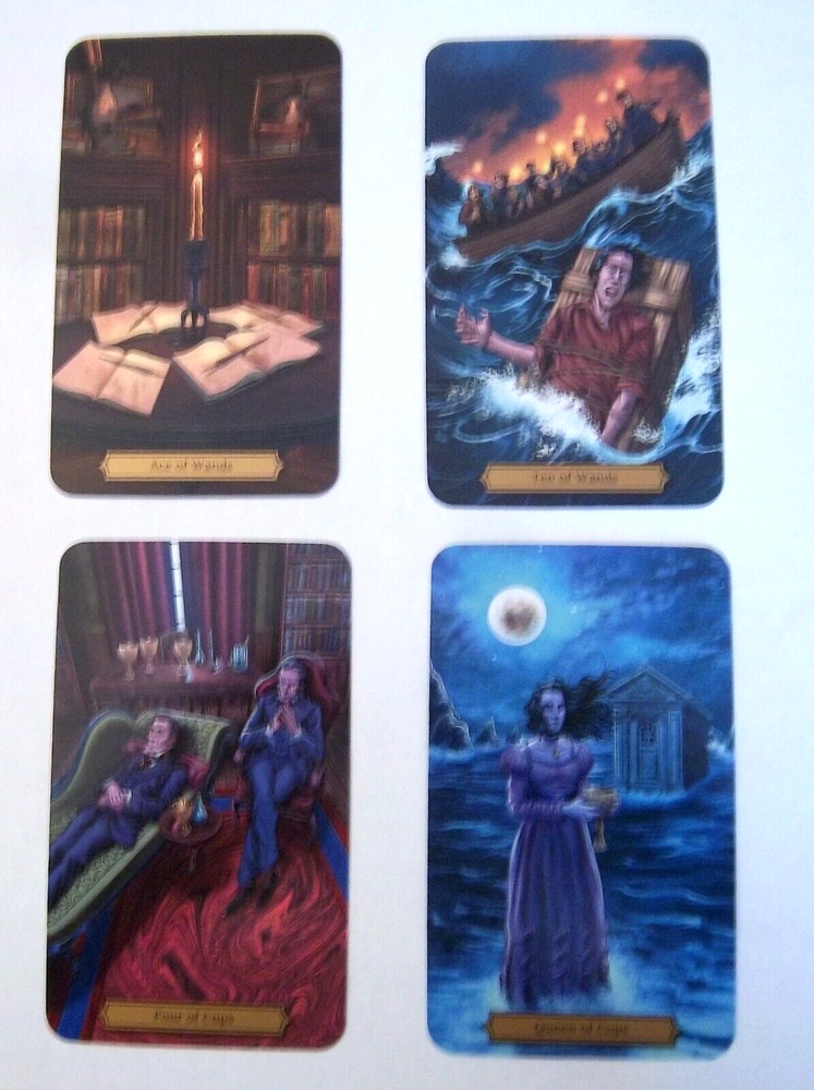 Authentic Edgar Allan Poe Tarot Deck & Book Kit Rose Wright [Allen] New