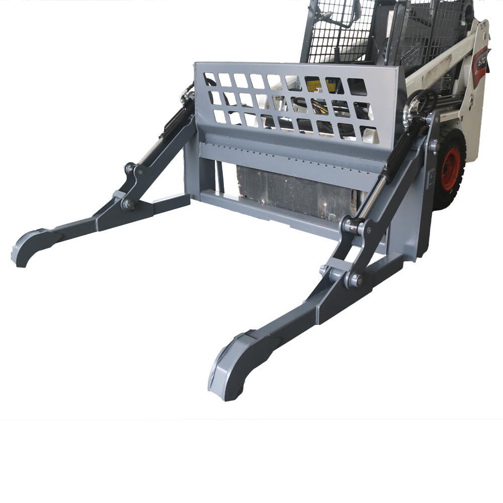 Landy Attachments Skid Steer Two-Cylinder Pipe & Pole Pallet Fork Grapple