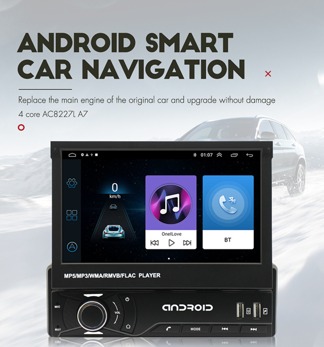 Stereo Car Radio For Carplay GPS Bluetooth Touch Screen Video Player Mirror Link