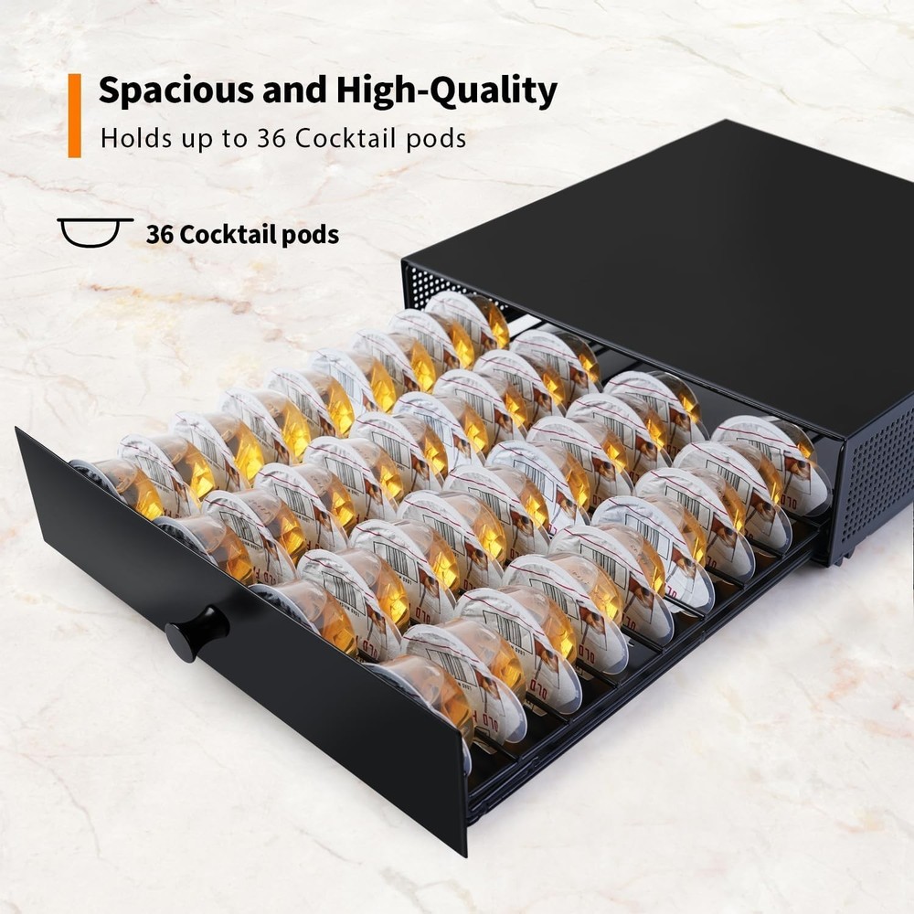 Dfynest Cocktail Capsule Storage Drawer Organizer - Compatible with Balck
