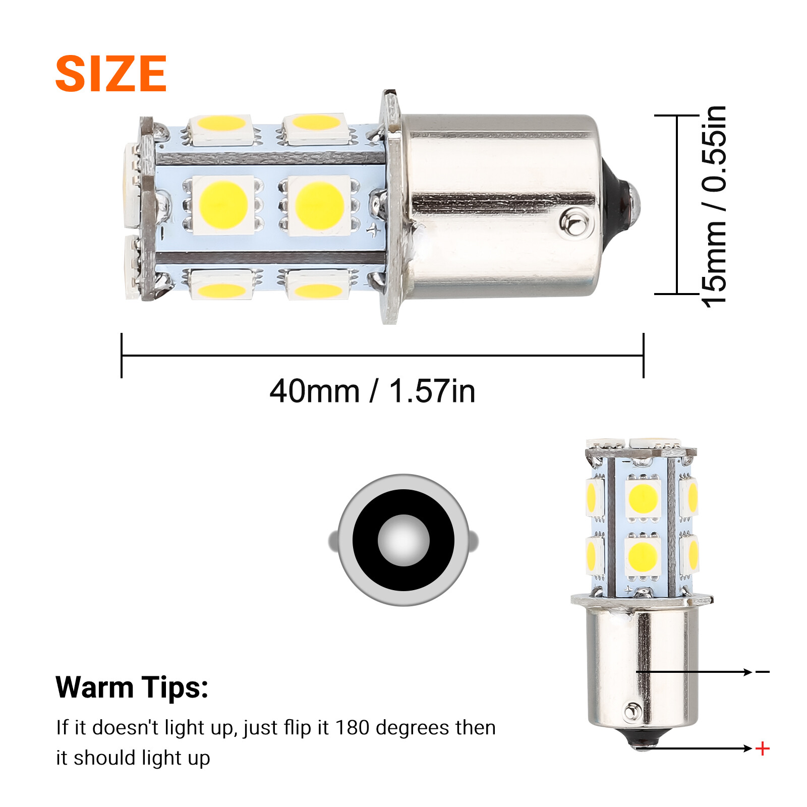 20x Warm White 1156 1141 13-SMD LED RV Camper Trailer Interior Light Bulb Bright
