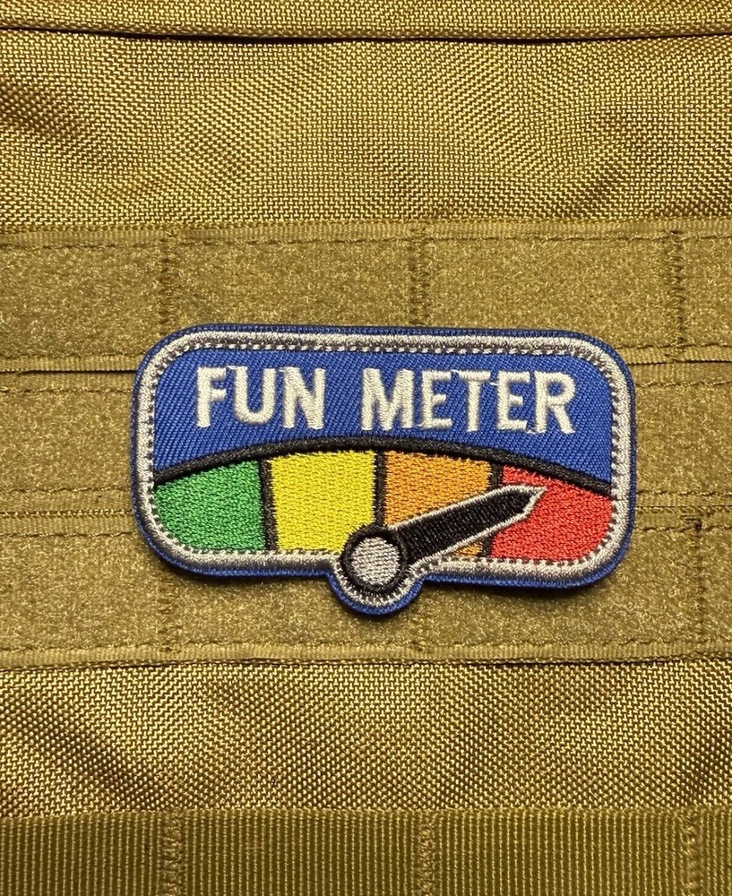 Fun Meter Funny Tactical Morale Patch Hook Loop 2.5" x 1.75" Color